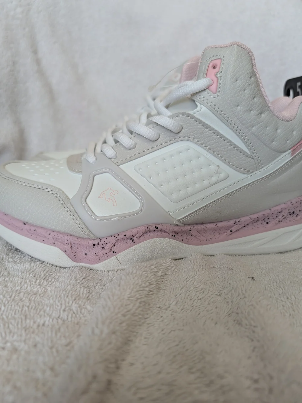 AND1 Kids High-Top Sneakers in White and Light Pink